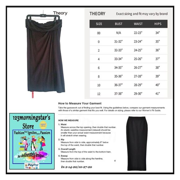 Theory NEW Minimalist RHINA Faux Wrap Drape Ruche Waist Knee Skirt M - Picture 11 of 11